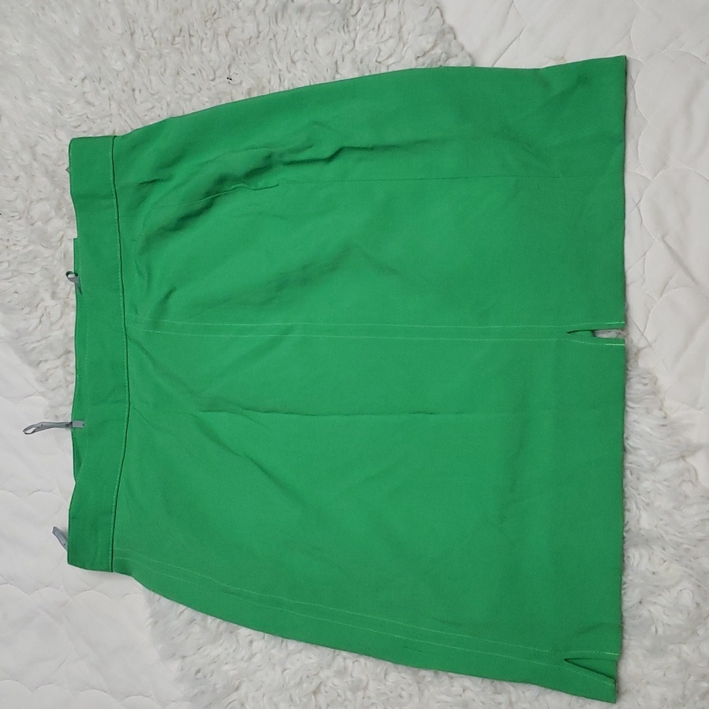 Camila Linen-Blend Lime Green A line Skirt